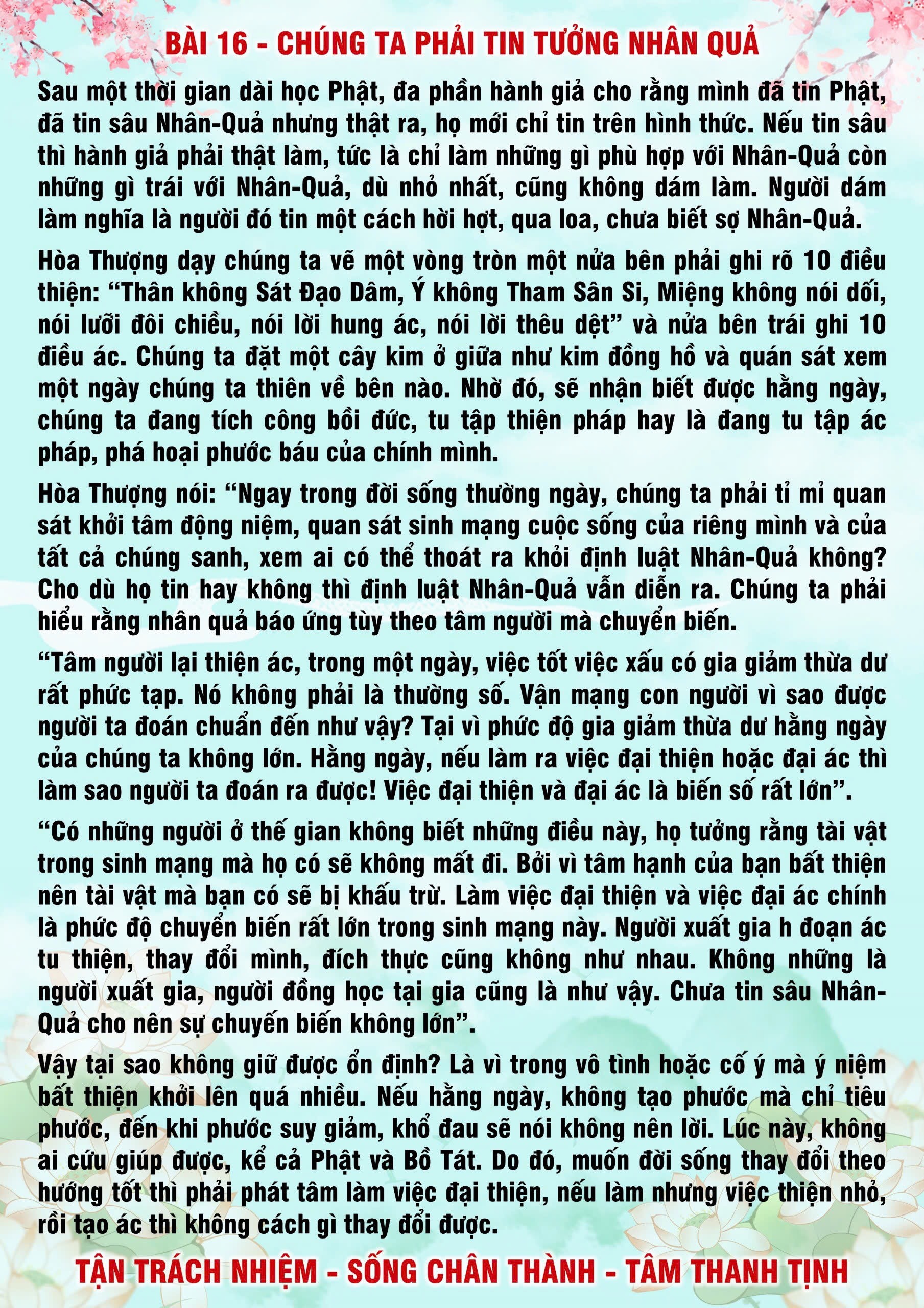 16 · PHTT - Chúng Ta Phải Tin Tưởng Nhân Quả - 16